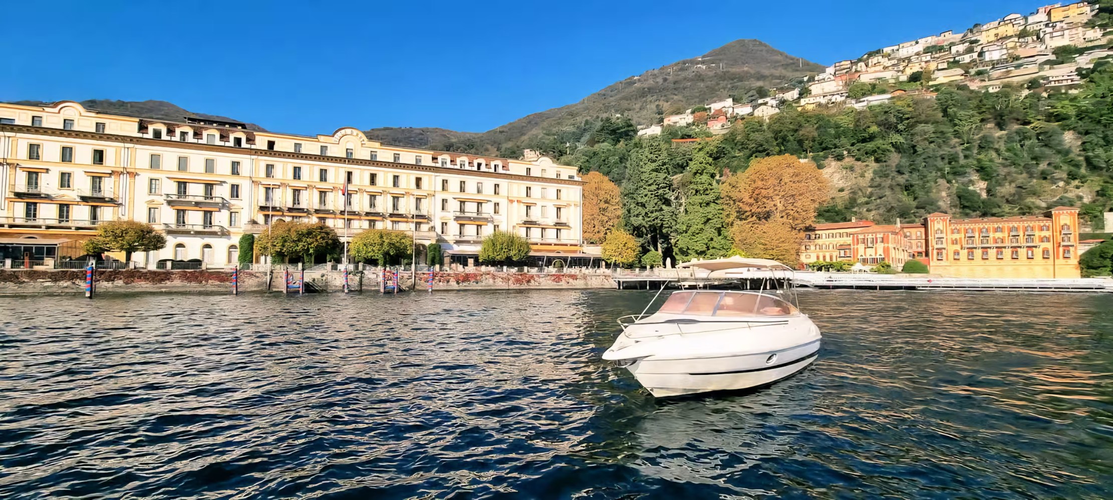 Villa d’Este seen from a private boat tour on Lake Como