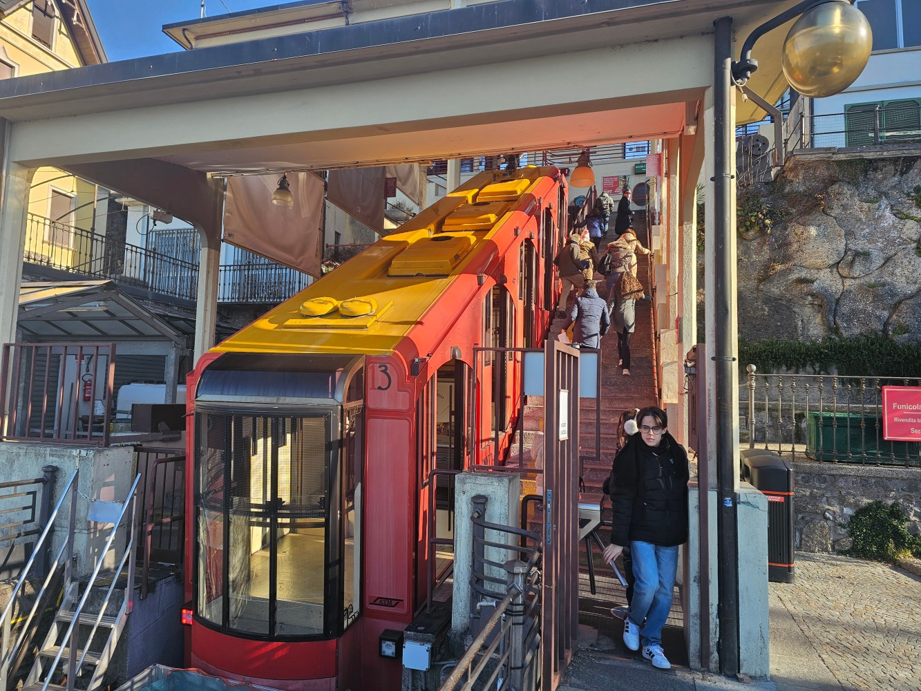 Brunate funicular railway connecting Como and Brunate